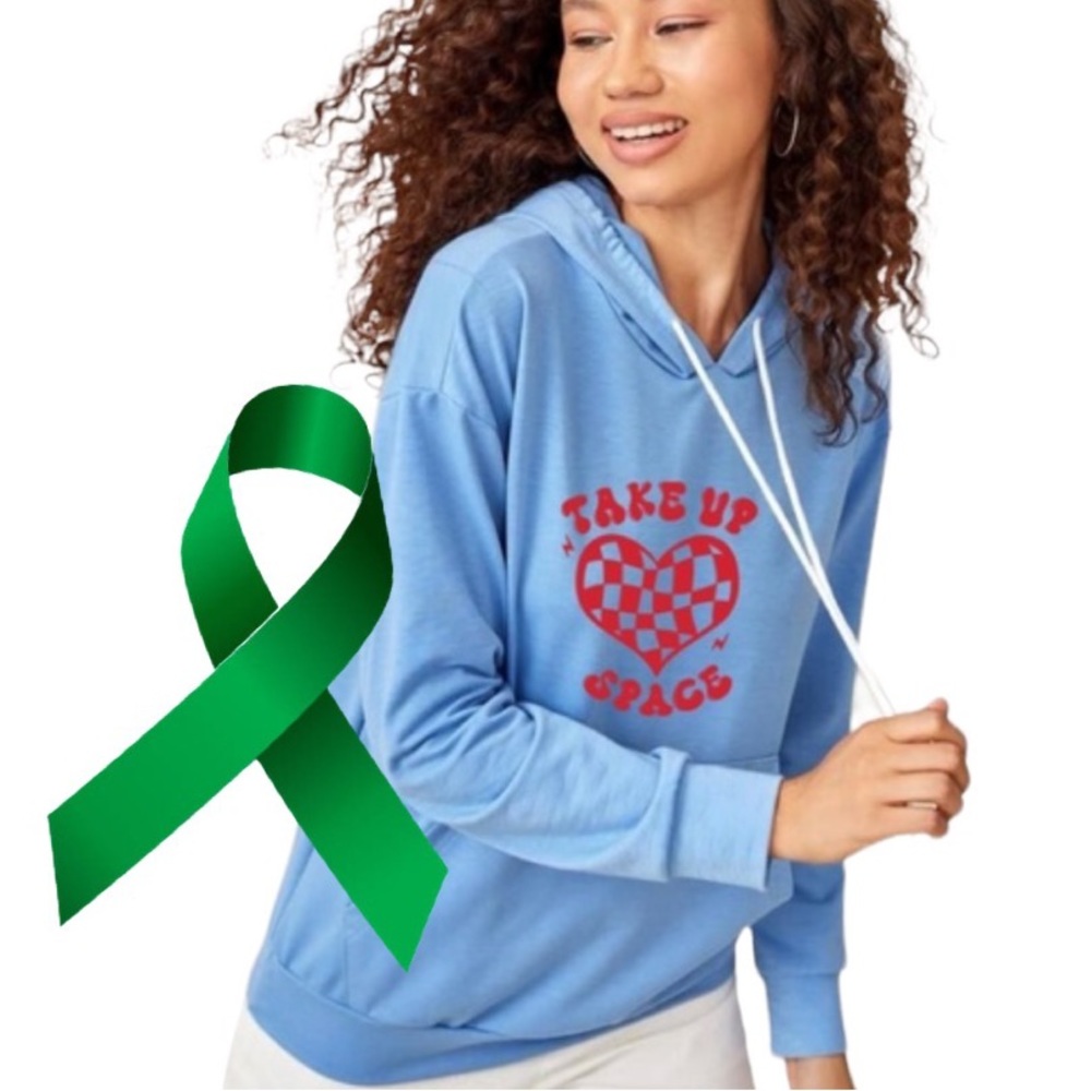 Take up space mental health graphic ear hoodie sweatshirt size small